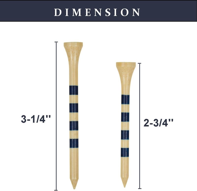 MAZEL Natural Wood/Bamboo Golf Tees 2 3/4 Inch & 3 1/4 Inch,Pack 50 or 120,Reduce Friction & Side Spin,More Stable Golf Tees - Image 3